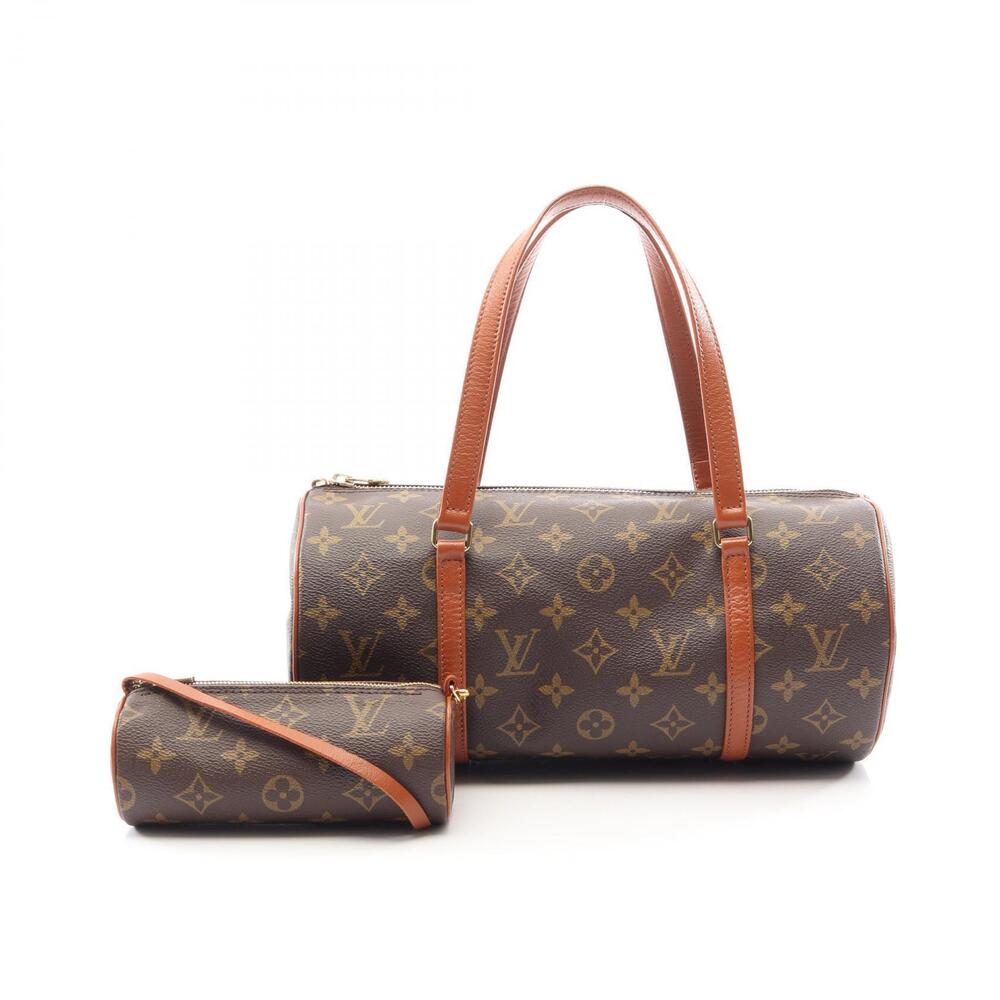 Louis Vuitton Papillon Top Handle Bag Canvas Leather Brown